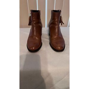 Russell & Bromley Tan Tassal Brown Leather Chelsea side zip boots side 9 EU 39.5